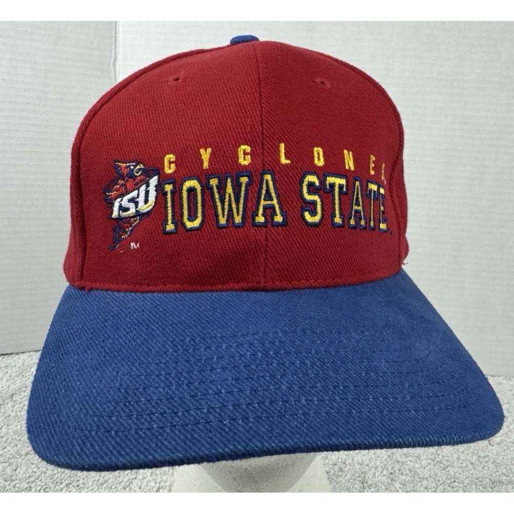 Iowa State Cyclones Strapback Hat ~ ISU Football Vtg Cy Cap ~ Red College NCAA